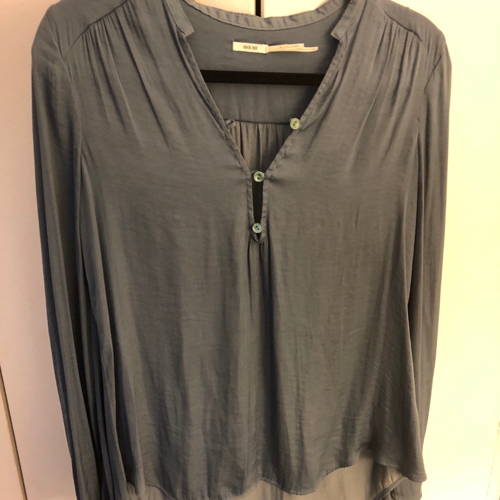 Kimchi Blue Flowy Blue Blouse with flared sleeves